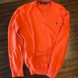 Polo crewneck knit sweater orange size large